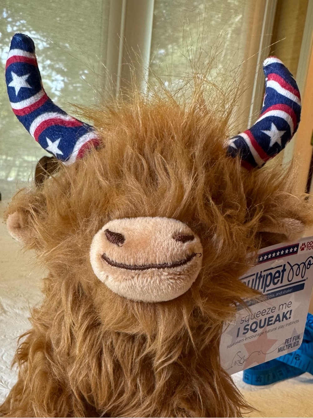 Highland Cow Limited Edition Dog Toy with Star-Spangled Horns